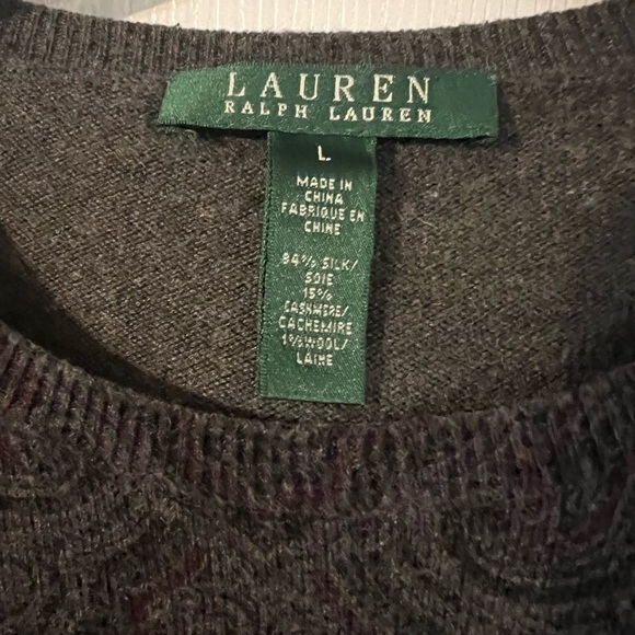 Lauren Ralph Lauren paisley silk/cashmere/wool sweater - Picture 1 of 5